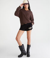 Solid Notch-Neck Sweatshirt