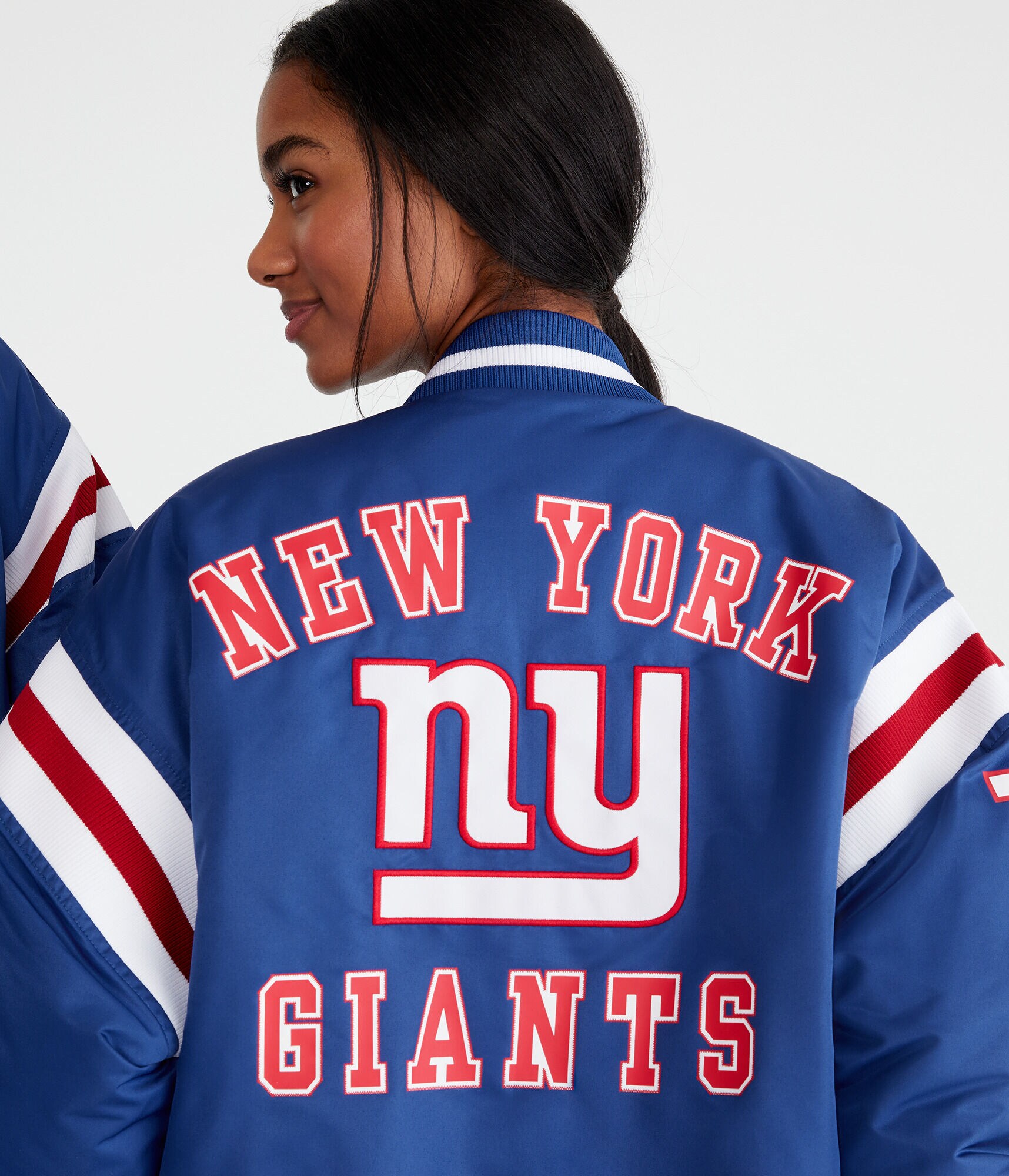 New York Giants Striped Bomber Jacket