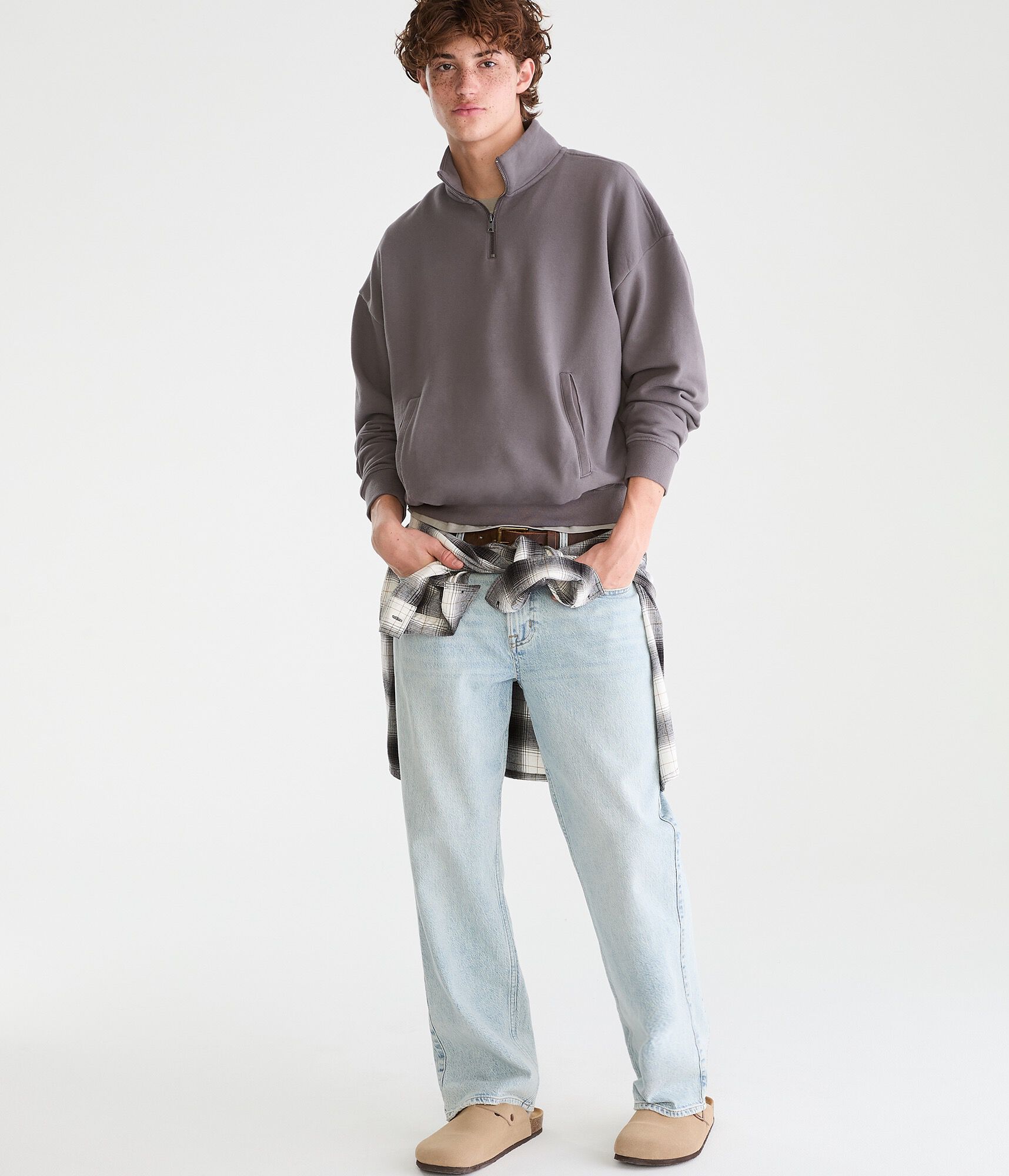 Cloud Soft Boxy Quarter-Zip Sweatshirt