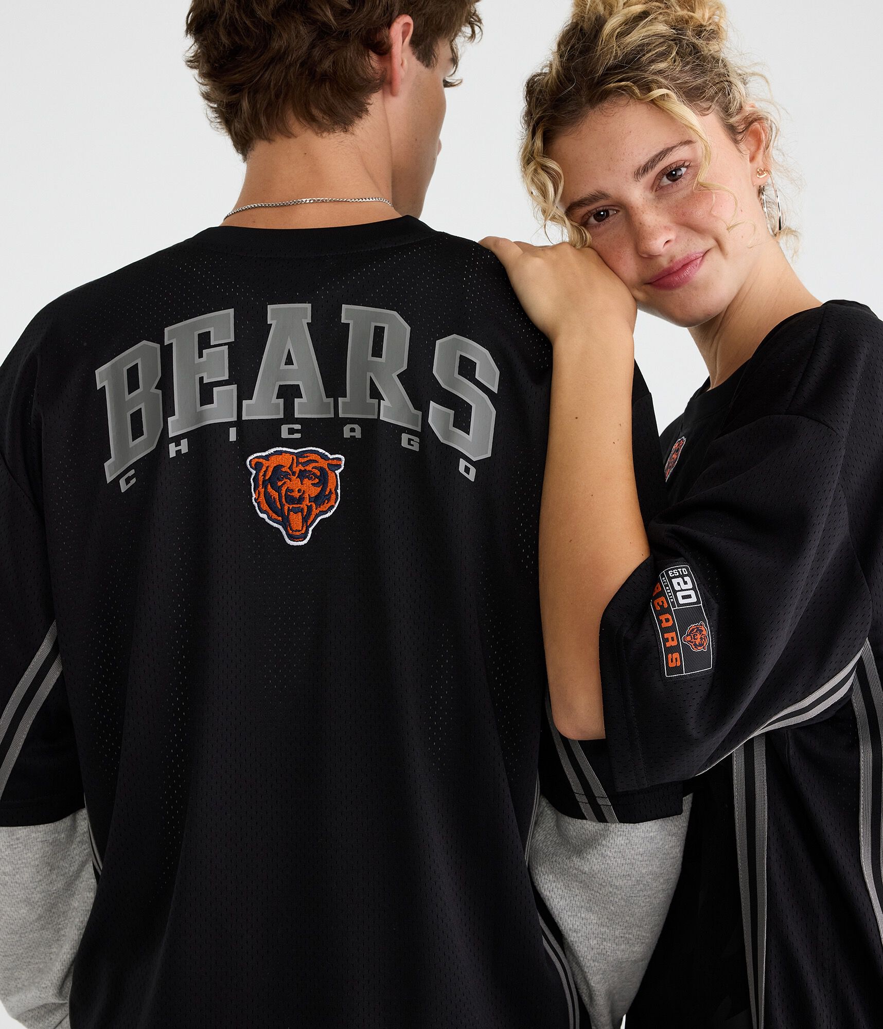 Chicago Bears Striped Mesh Top