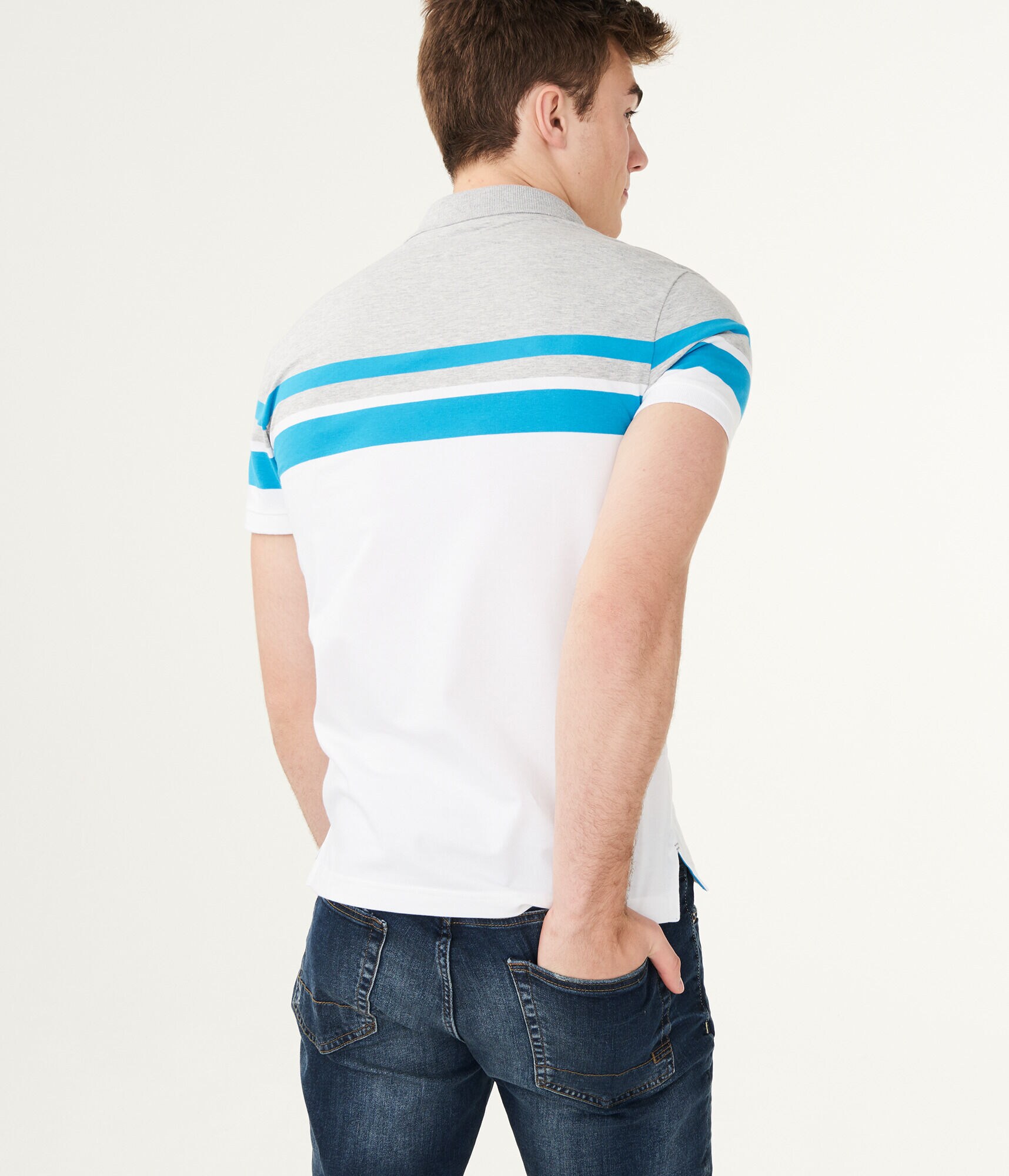 Chest Stripe Stretch Jersey Polo