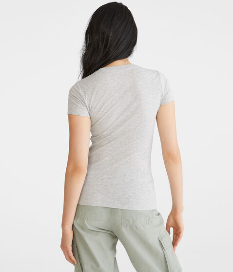 Aeropostale Arch Floral Appliqué Graphic Tee