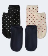 Polka Dot Hearts Ankle Sock 3-Pack