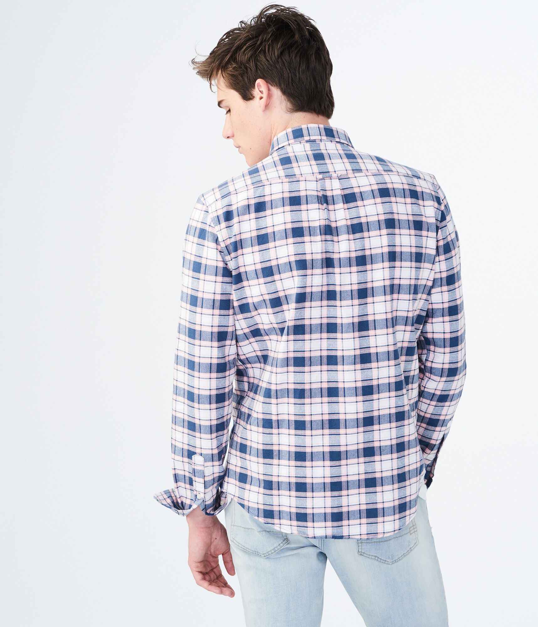 Long Sleeve Plaid Oxford Woven Shirt