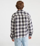 Long Sleeve Plaid Boxy Flannel Shirt