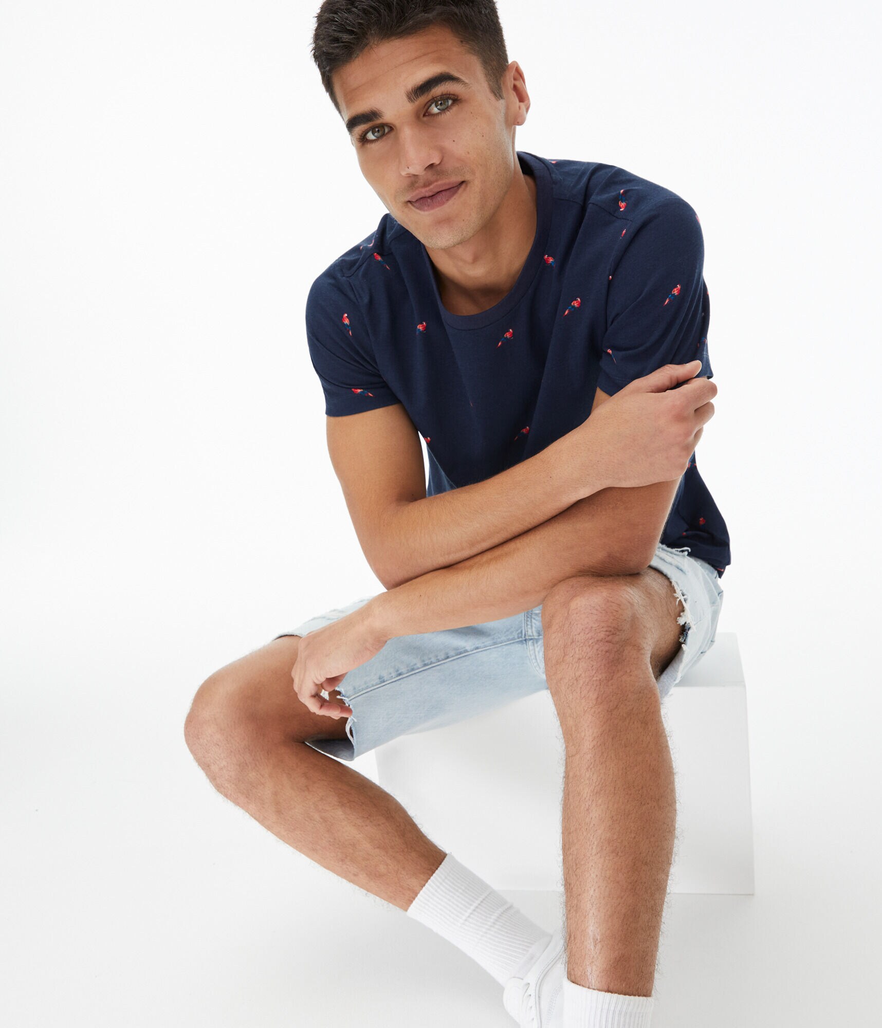 Parrot Print Graphic Tee