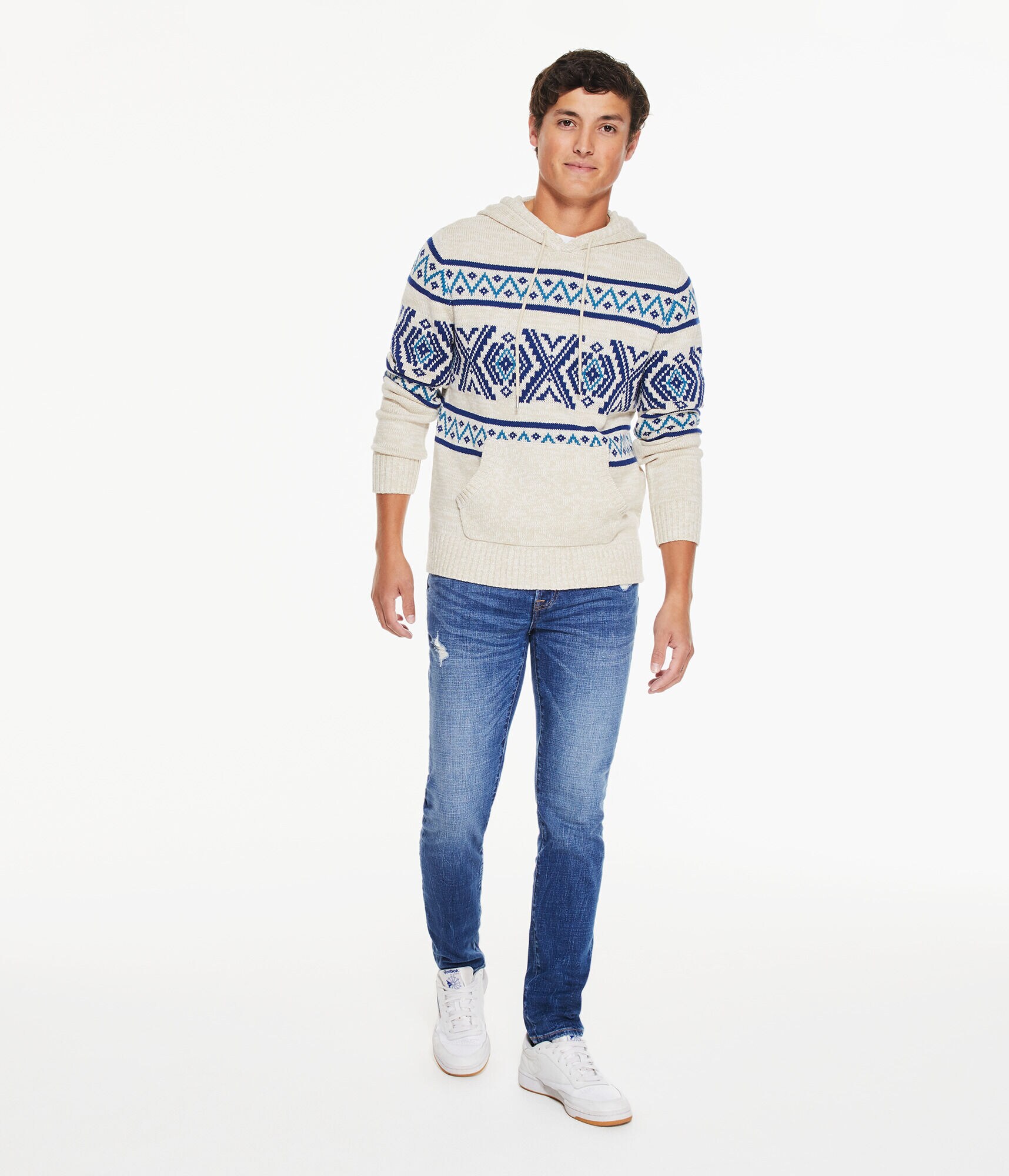 Fair Isle Hooded Sweater