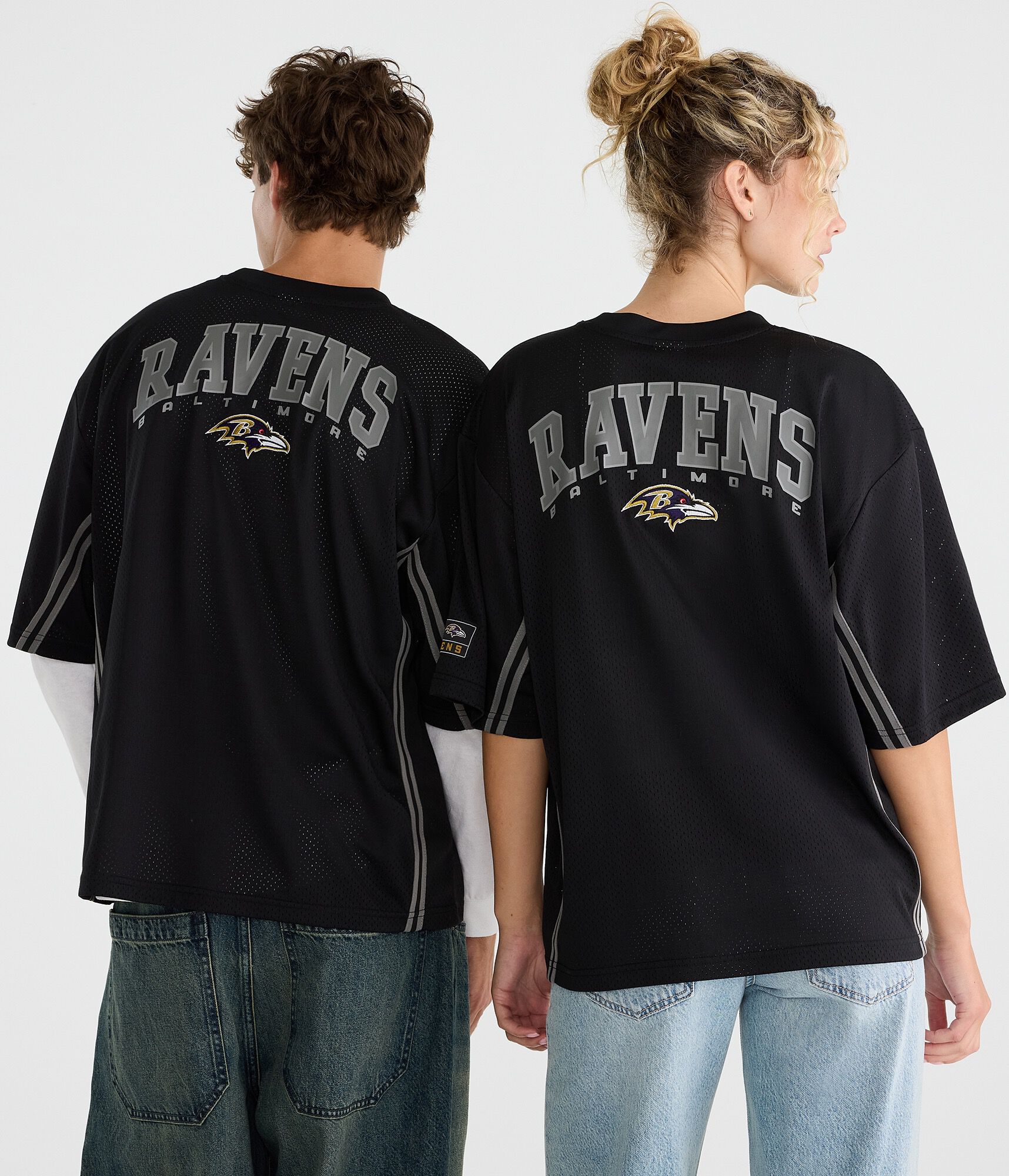Baltimore Ravens Striped Mesh Top