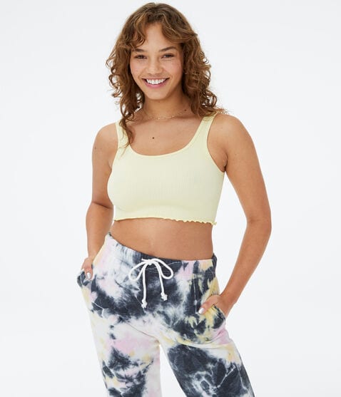 Acid Wash Seamless Cropped Scoop-Neck Tank Acid Wash Seamless Cropped Scoop-Neck Tank