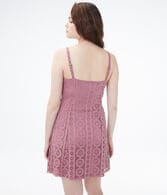 Lace Button-Front Fit & Flare Dress