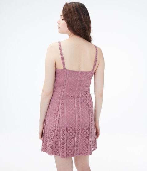 Lace Button-Front Fit & Flare Dress Lace Button-Front Fit & Flare Dress