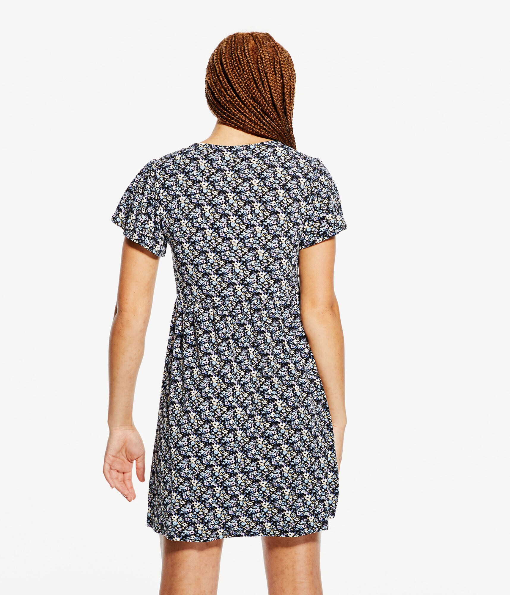 Floral V-Neck Babydoll Dress