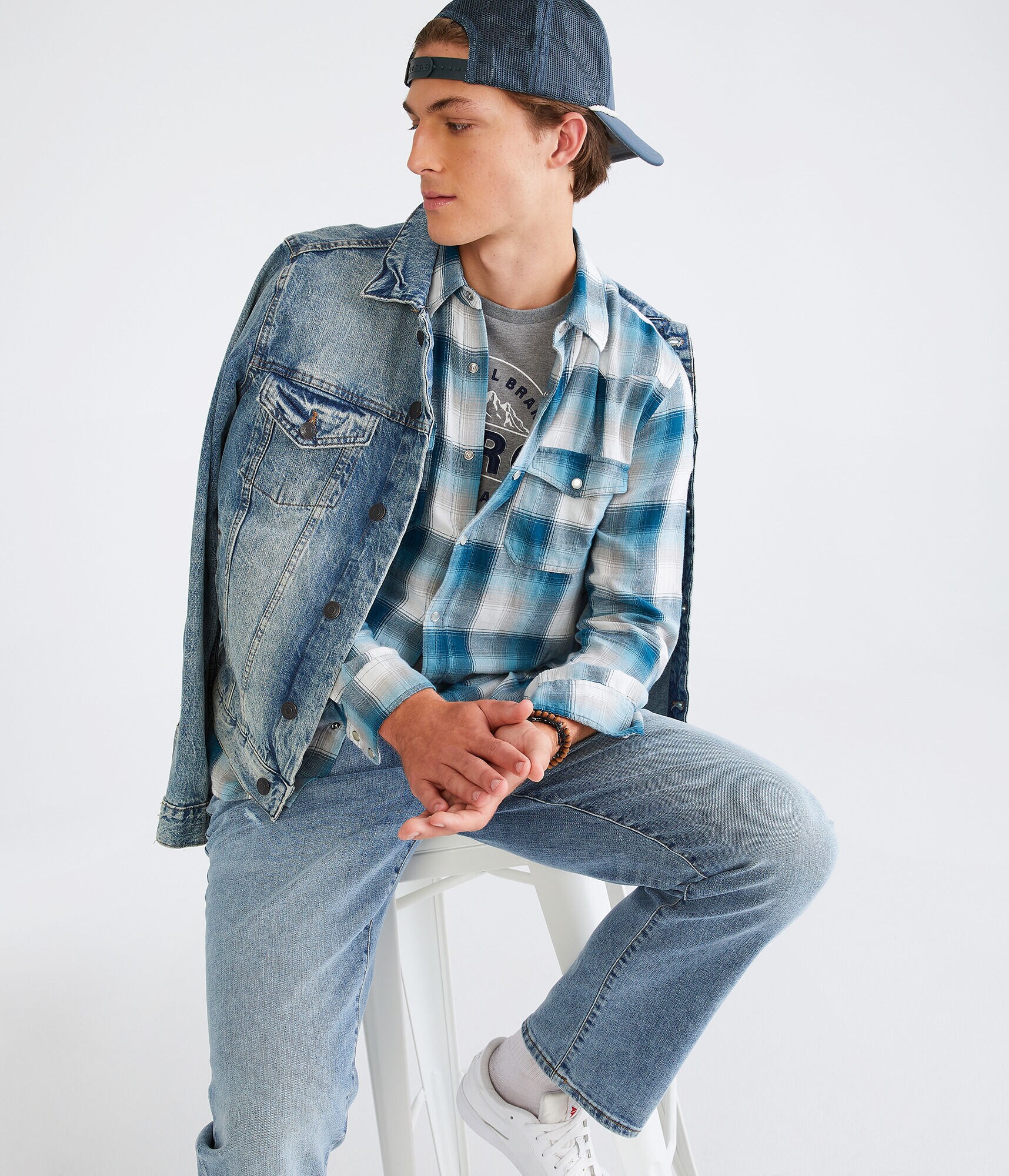 Long Sleeve Plaid Western Shirt