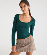 Long Sleeve Buttery Soft Scoop-Neck Tee