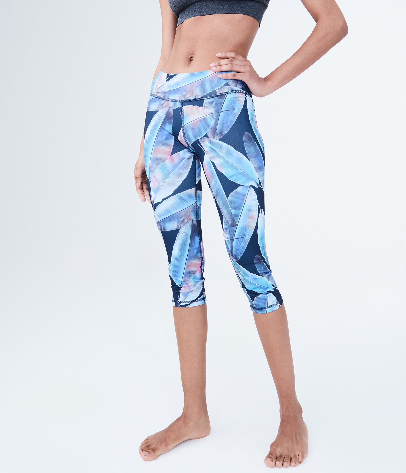 LLD Palm Leaf Crop Leggings