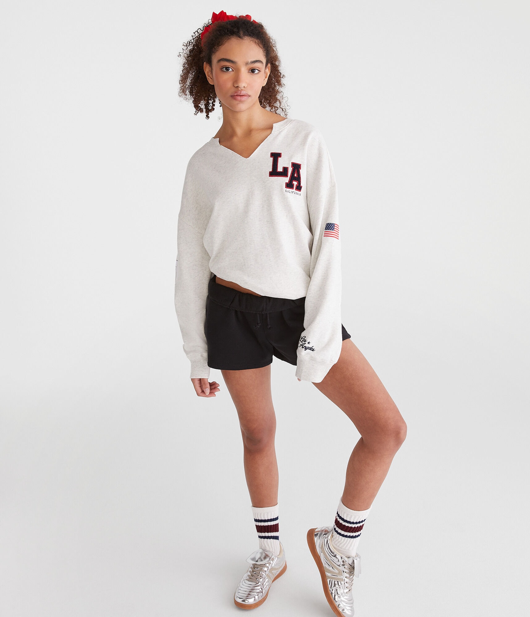 LA California Notch-Neck Sweatshirt