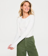 Long Sleeve Ribbed Cropped Shrunken Tee