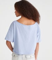 Miami 87 Off-The-Shoulder Cropped Boyfriend Graphic Tee