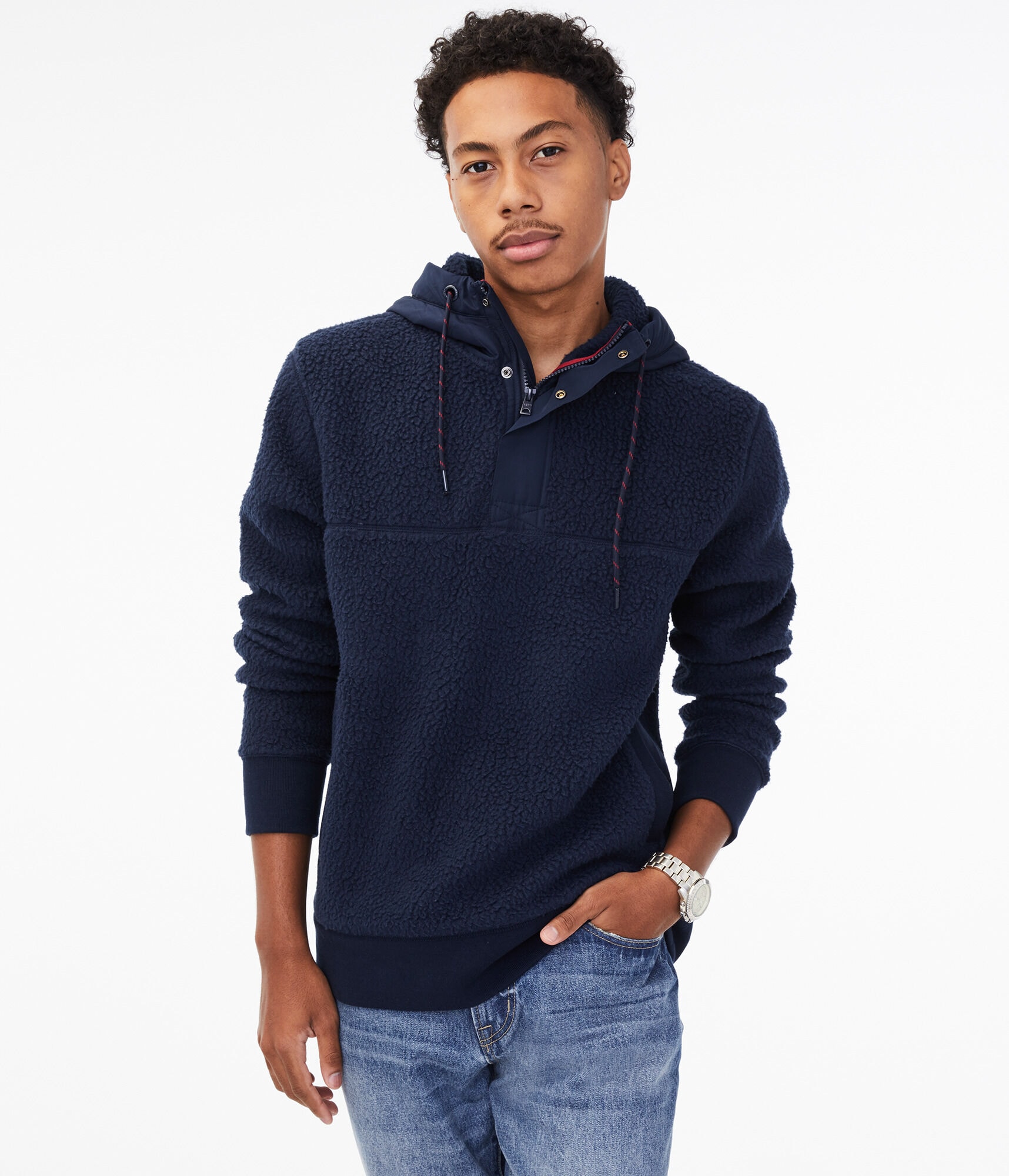 Sherpa Fleece Pullover Hoodie