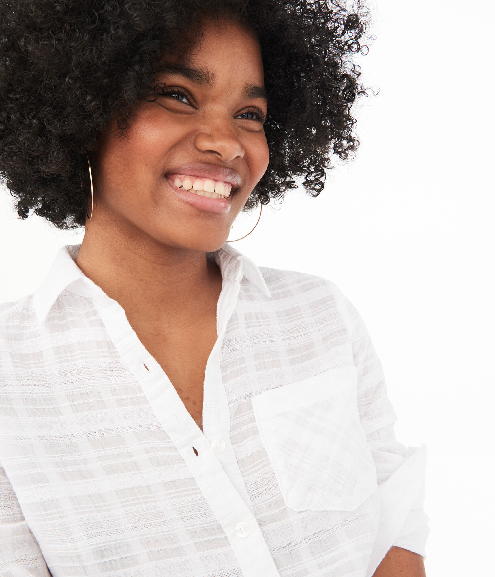 Long Sleeve Textured Button-Down Shirt