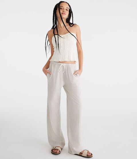 Striped Linen Drawstring Pants Striped Linen Drawstring Pants