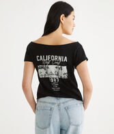 California 1987 Off-The-Shoulder Graphic Tee