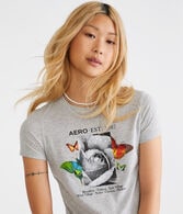 Aero Rose Butterfly Graphic Tee