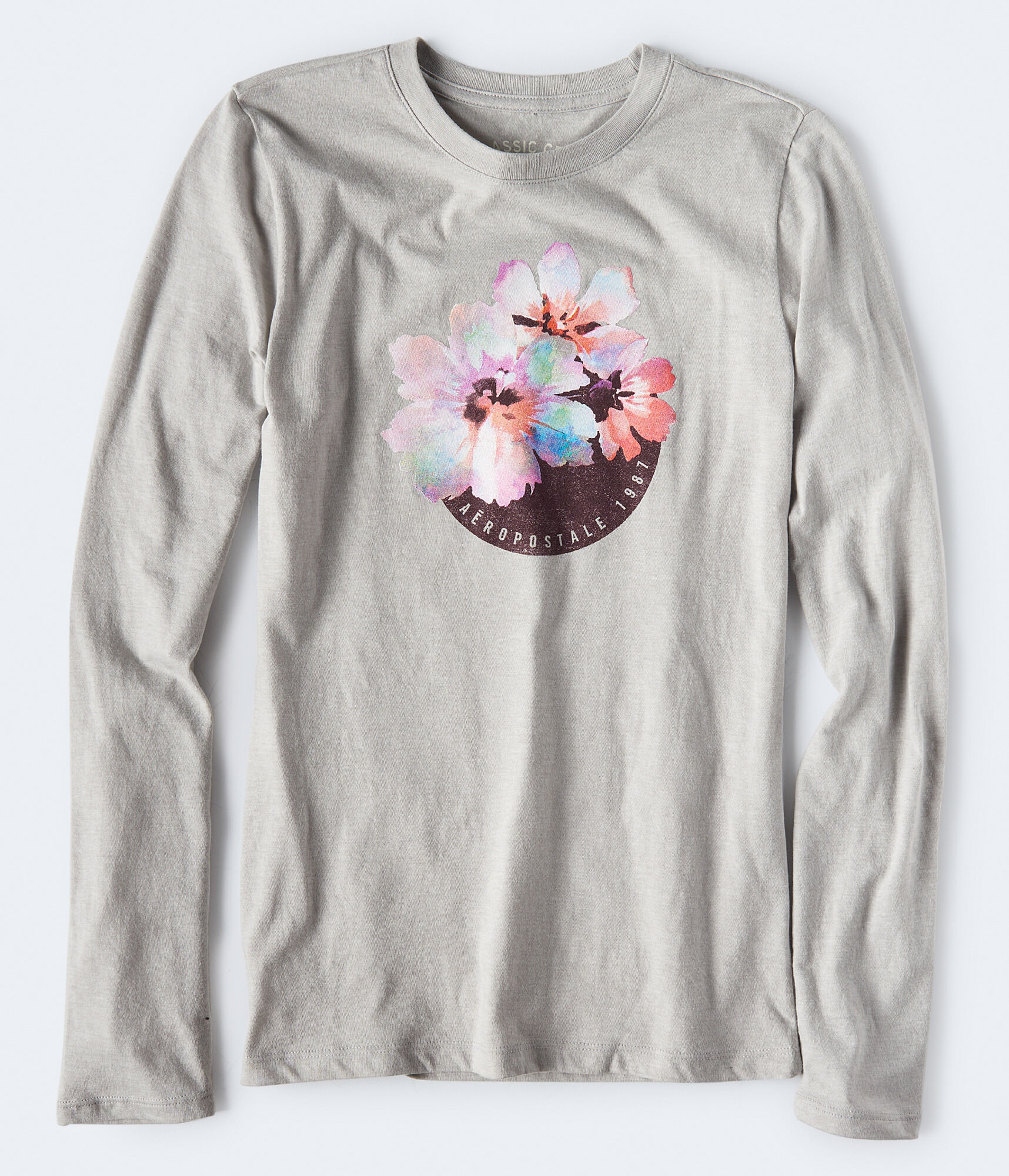 Long Sleeve Watercolor Flower Graphic Tee