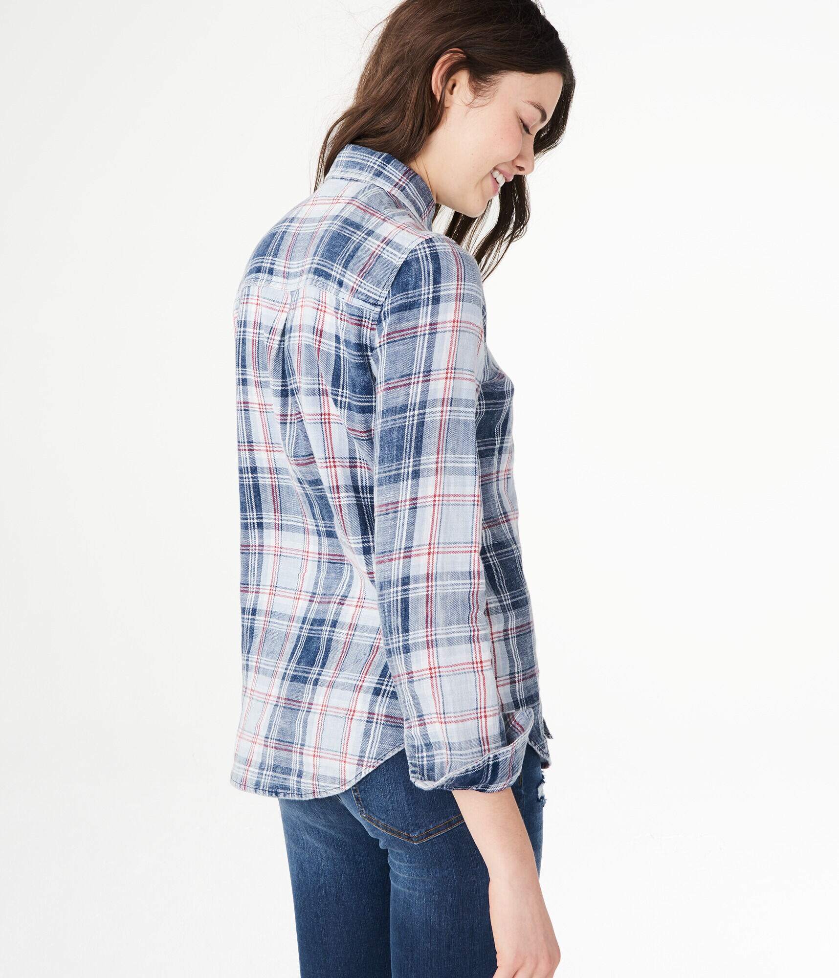 Long Sleeve Plaid Woven Shirt