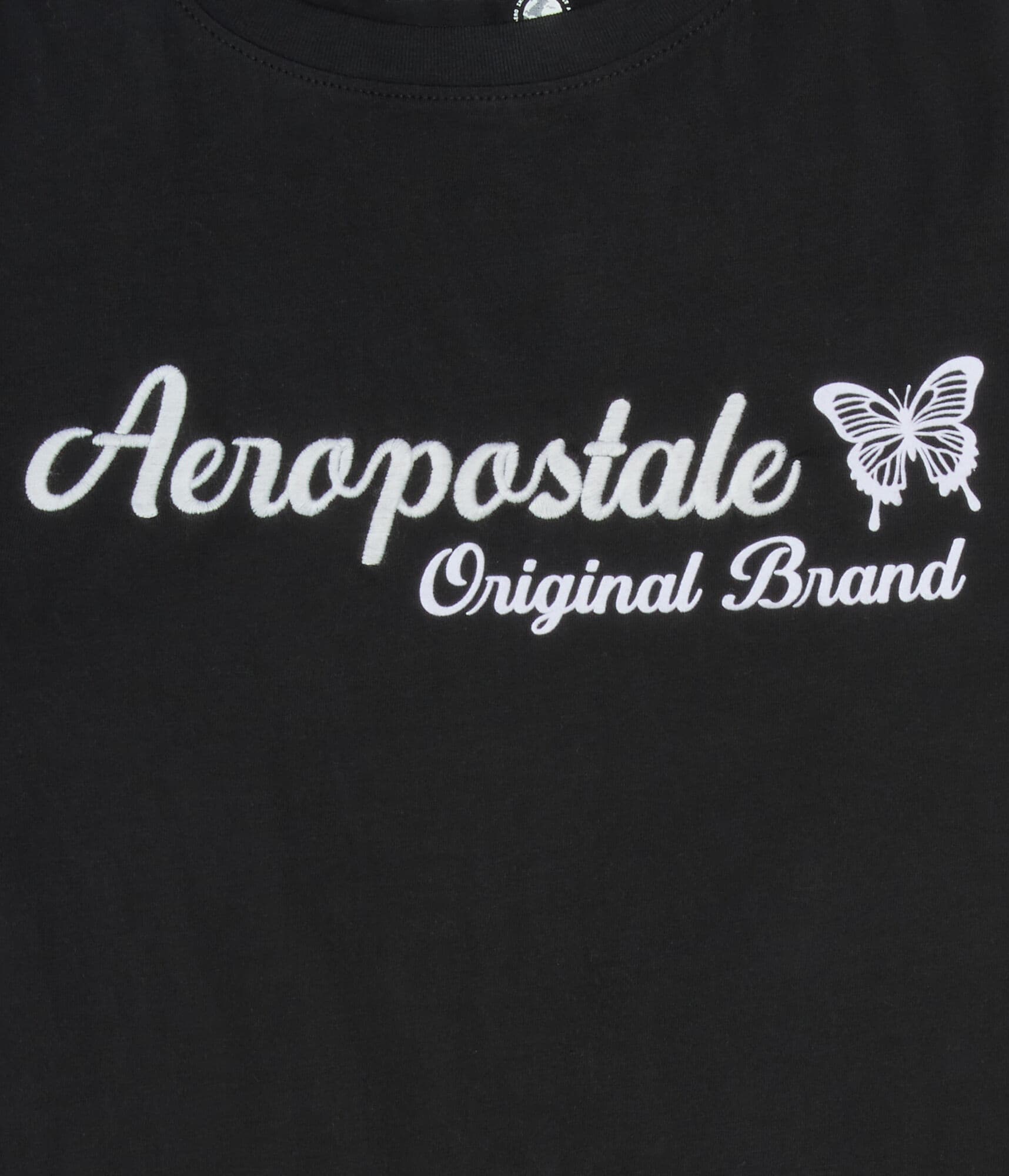 Aeropostale Butterfly Flocked Graphic Tee