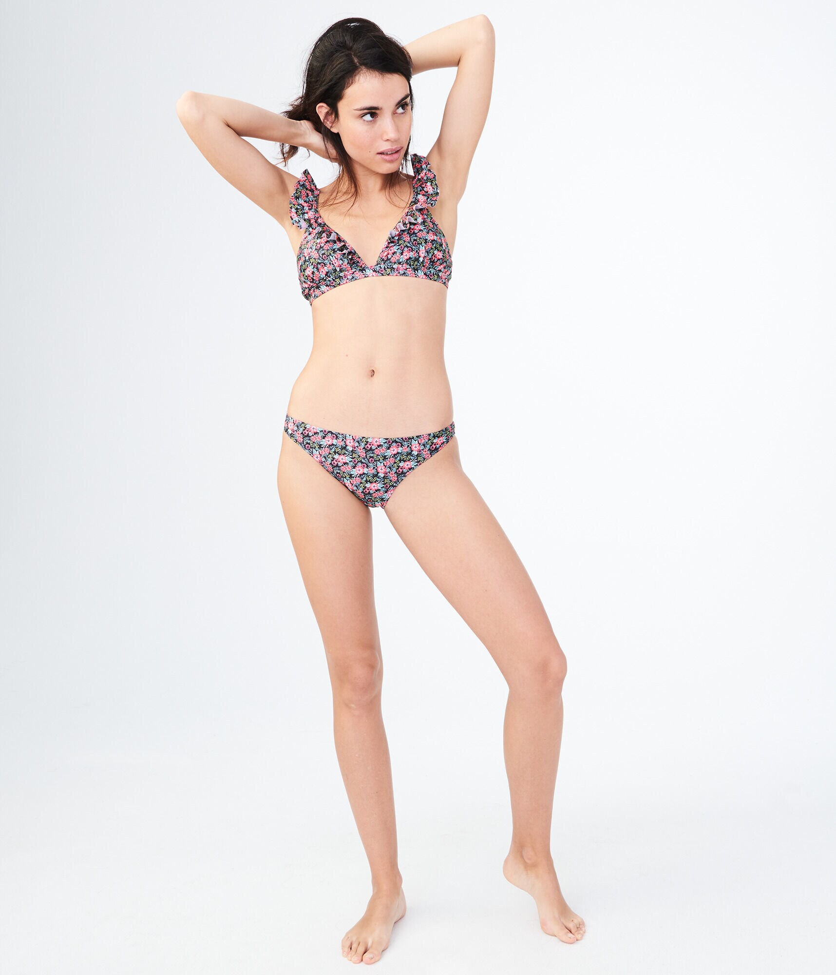 LLD Little Hibiscus Ruffle Triangle Top