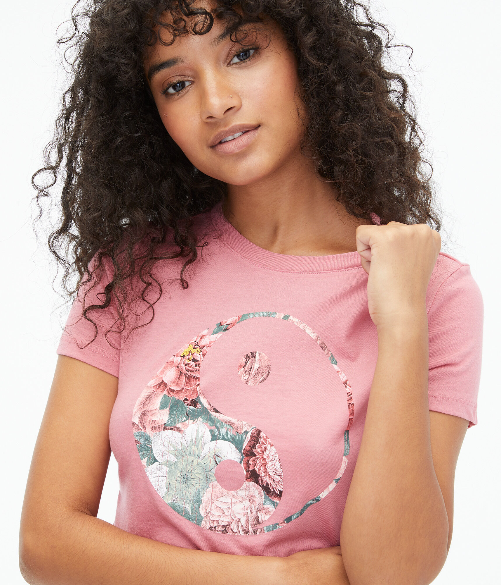 Floral Yin Yang Graphic Tee