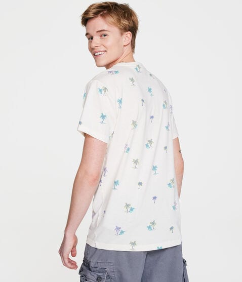 Palm Tree Print Graphic Tee Palm Tree Print Graphic Tee
