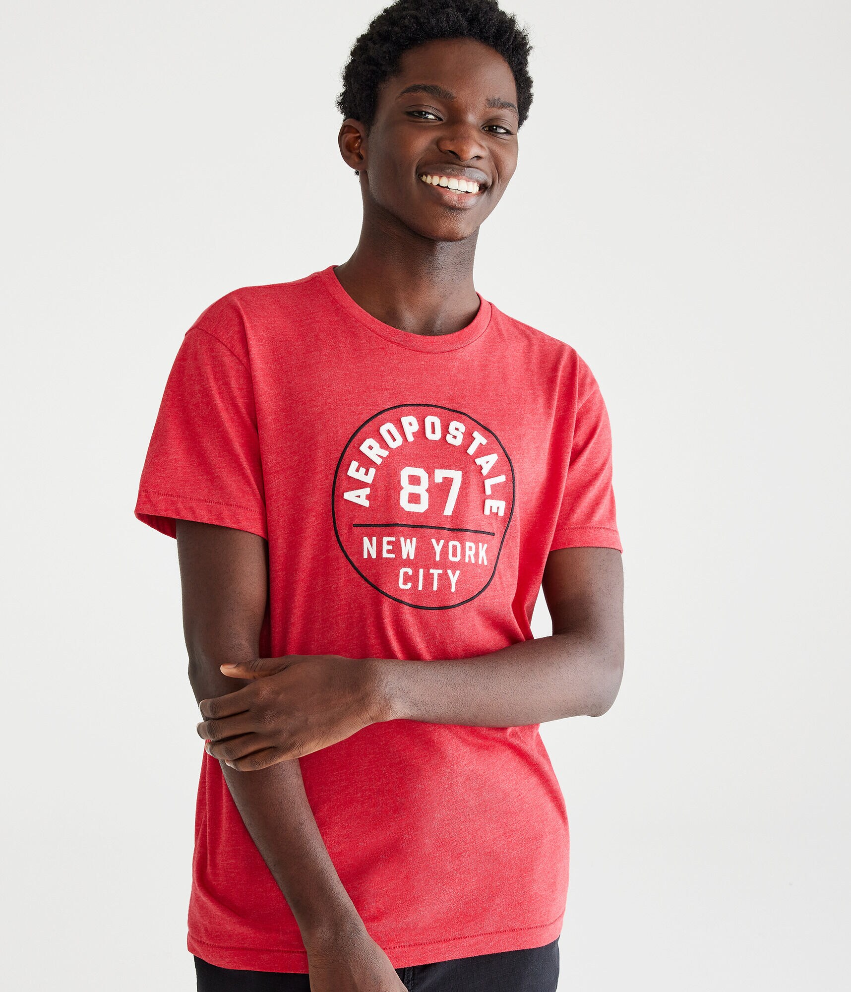 Aeropostale 87 Circle Appliqu&eacute; Graphic Tee