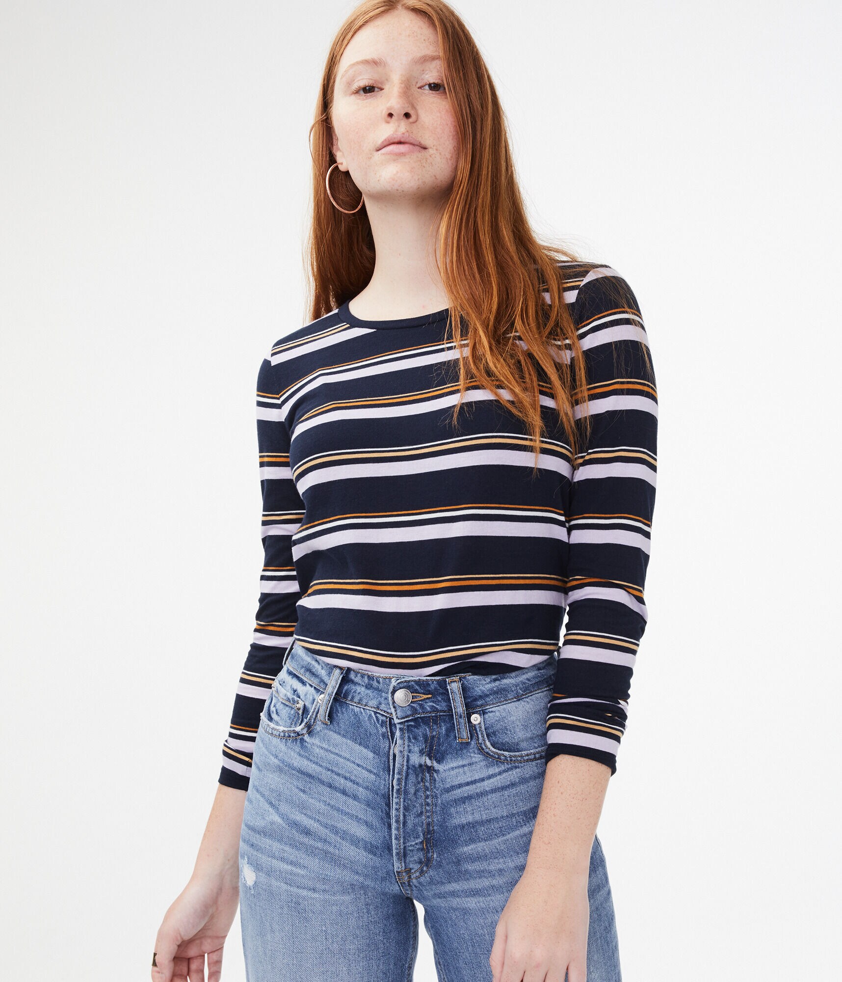 Long Sleeve Seriously Soft Striped Crew Tee