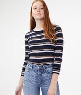 Long Sleeve Seriously Soft Striped Crew Tee
