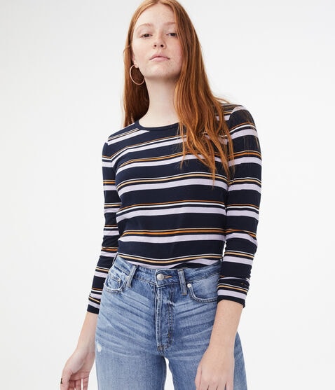 Long Sleeve Seriously Soft Striped Crew Tee Long Sleeve Seriously Soft Striped Crew Tee
