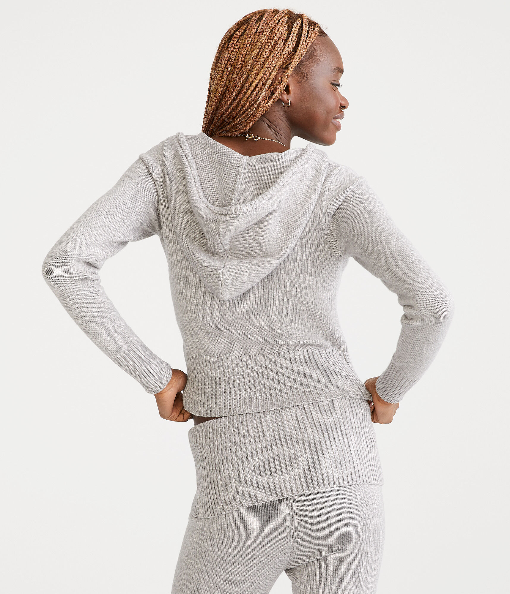 【amomento】CROP HOODED JUMPER Cropped Hooded Recycled Embroidered Essential Sweat – Modus