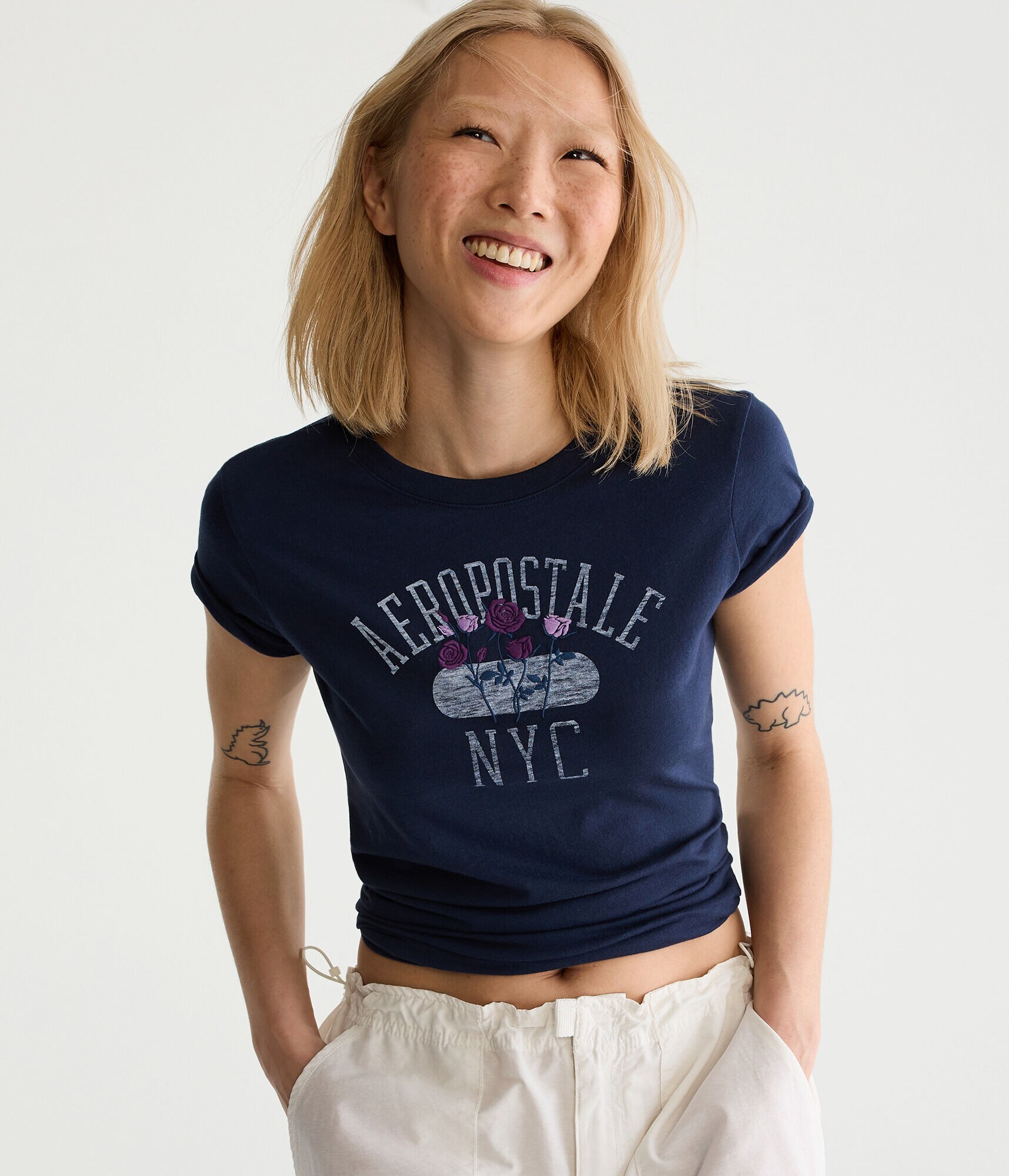 Aeropostale NYC Roses Graphic Tee