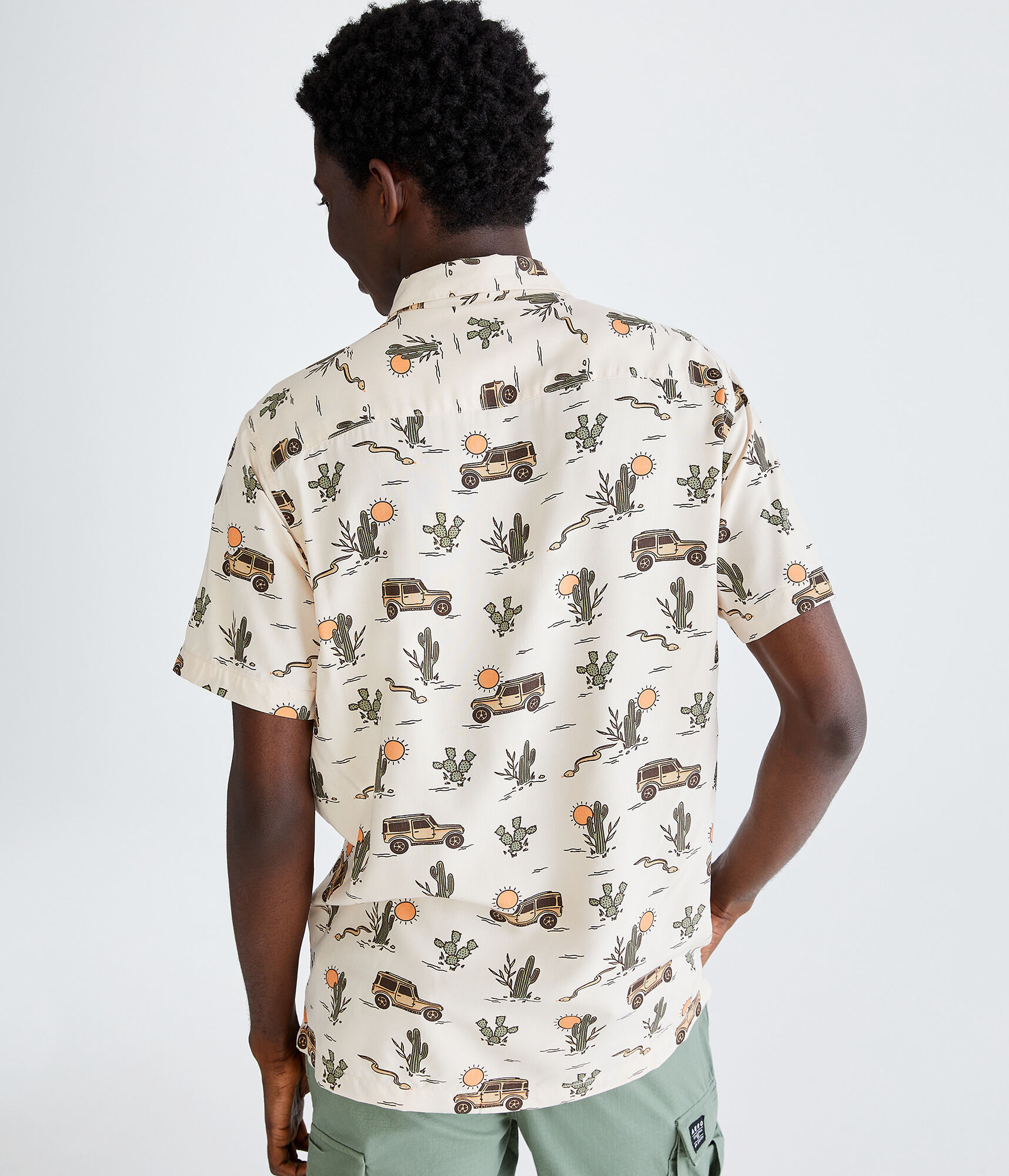 Desert Cactus Print Camp Shirt