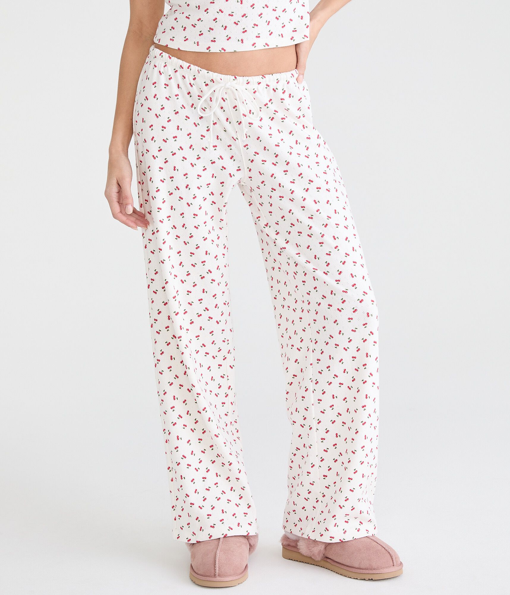 Cherry Pointelle Sleep Pants
