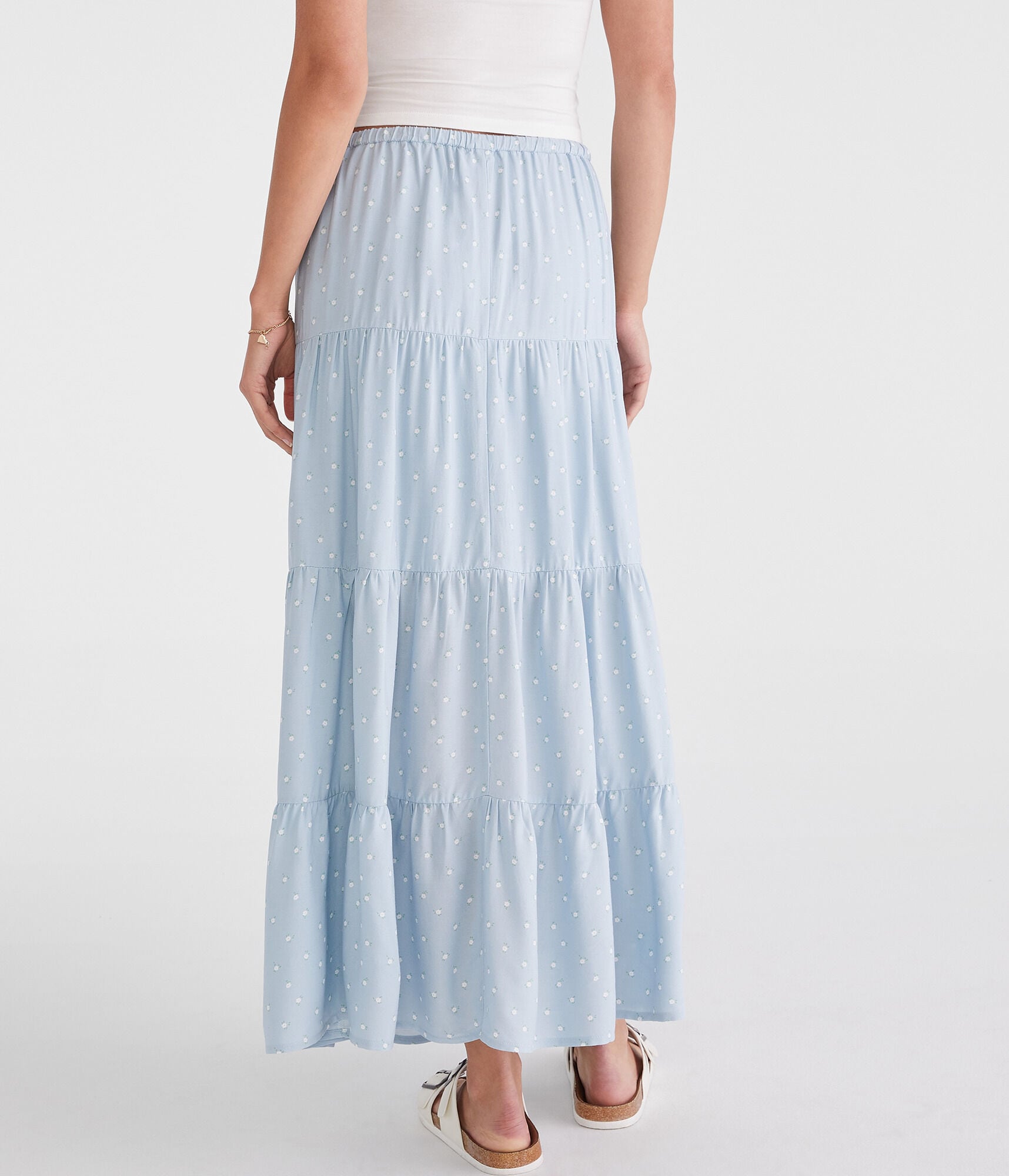 Floral Tiered Maxi Skirt