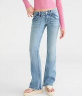 Low-Rise Flare Flap Pocket Jean