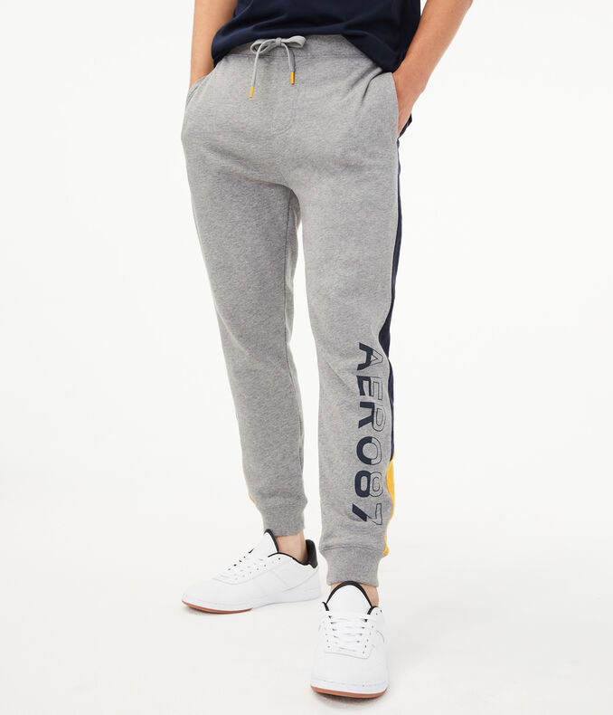Aero87 Colorblocked Stripe Jogger Sweatpants
