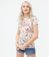 Aero Heathered Floral Appliqué Graphic Tee