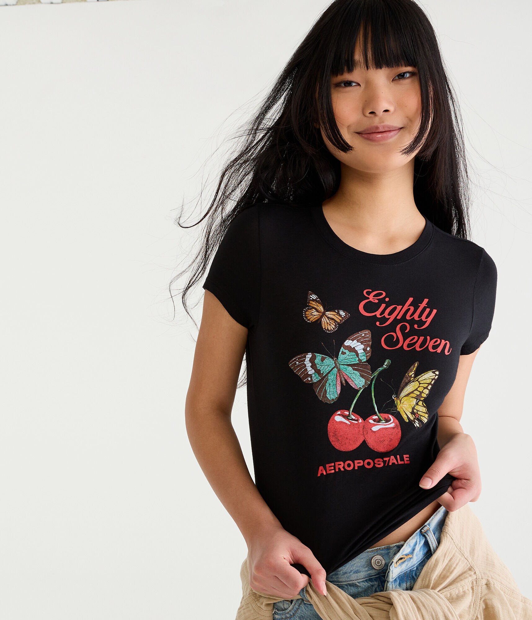 Eighty Seven Butterfly Cherries Graphic Tee