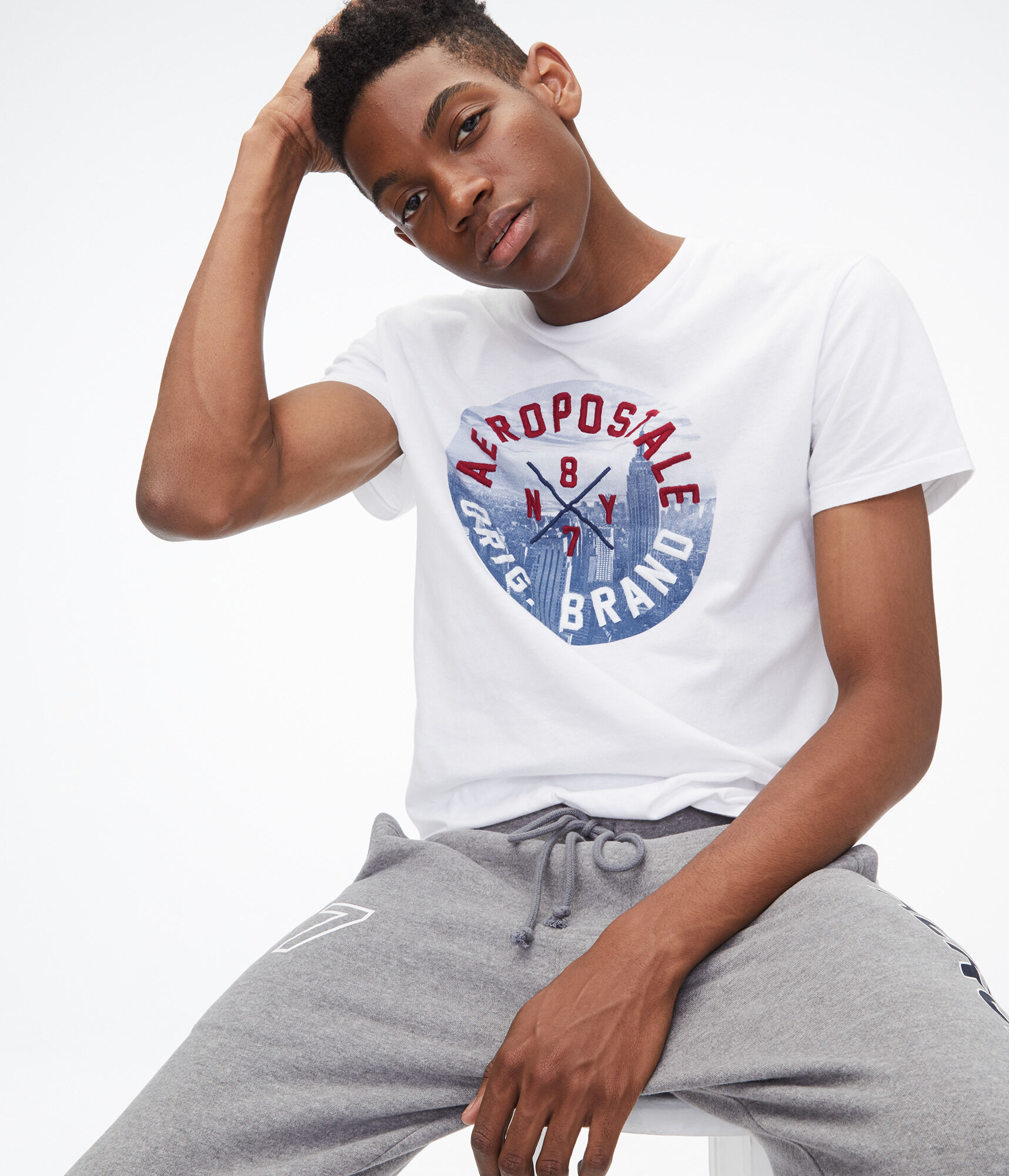 Aeropostale City Circle Appliqu&eacute; Graphic Tee