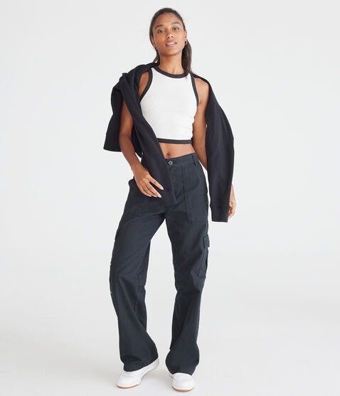 Mid-Rise Utility Cargo Pants