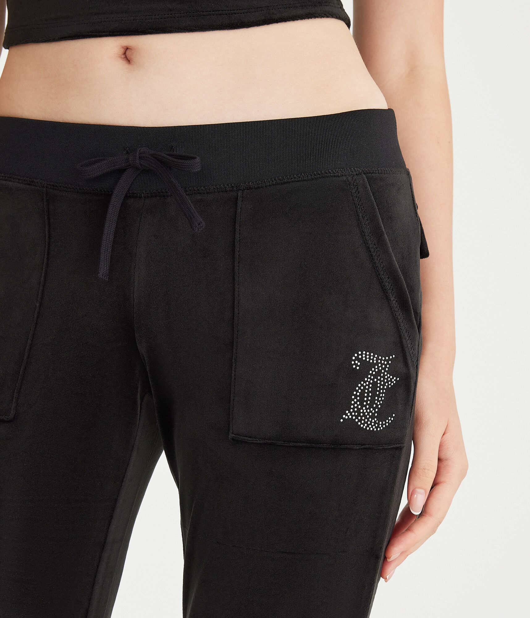 Juicy Couture Bling Velour Pocket Flare Pants