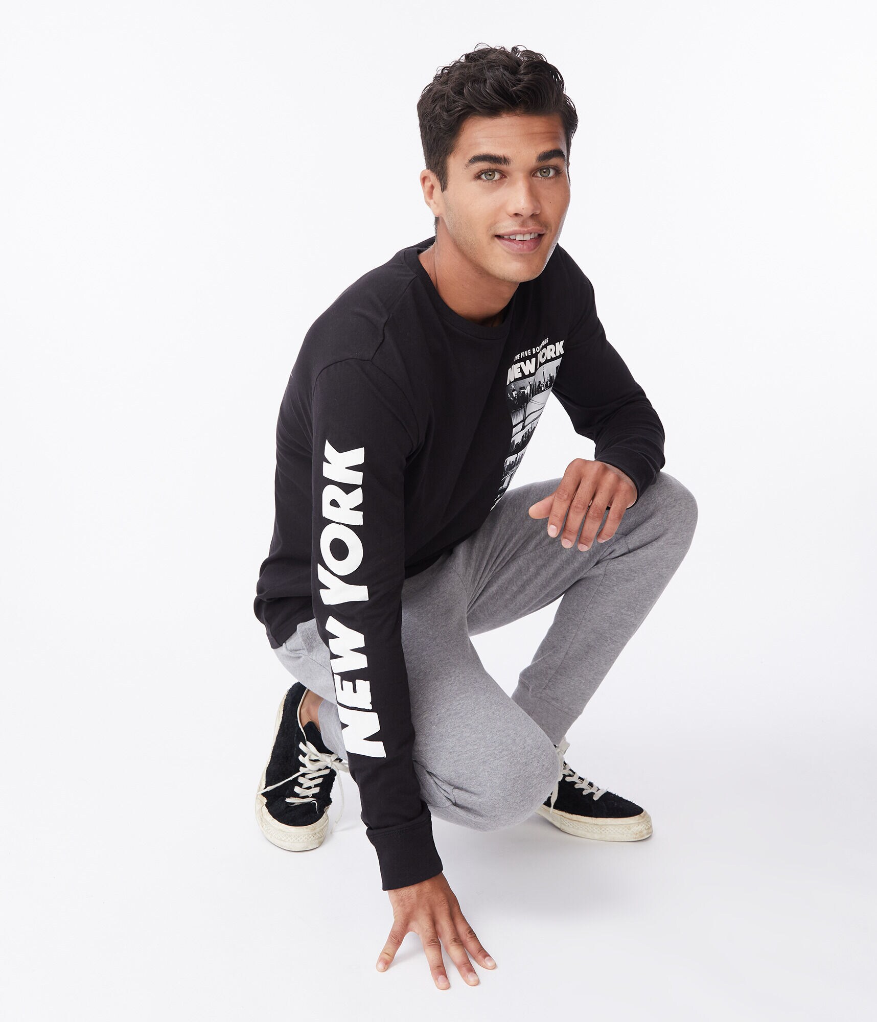 Long Sleeve New York Five Boroughs Graphic Tee***